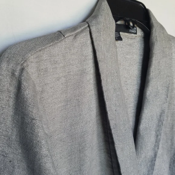 Eileen Fisher Gray Twinkle Linen Blazer - Picture 3 of 10